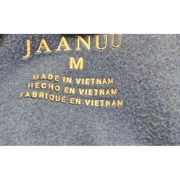 Jaanuu Half Snap Pullover Jacket Womens Size M Medical Scrub Blue - Picture 6 of 7